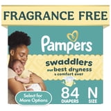 Pampers Swaddlers Fragrance Free Baby Diapers Size Newborn, 84 Count (Select for More Options)