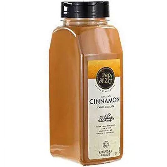 Pep & Zip Ground Cinnamon Powder/Canela Molida, Non-GMO, Kosher, 16oz