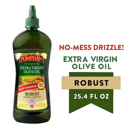 Pompeian Robust Extra Virgin Olive Oil Squeeze - 25.4 fl oz Pack of 4