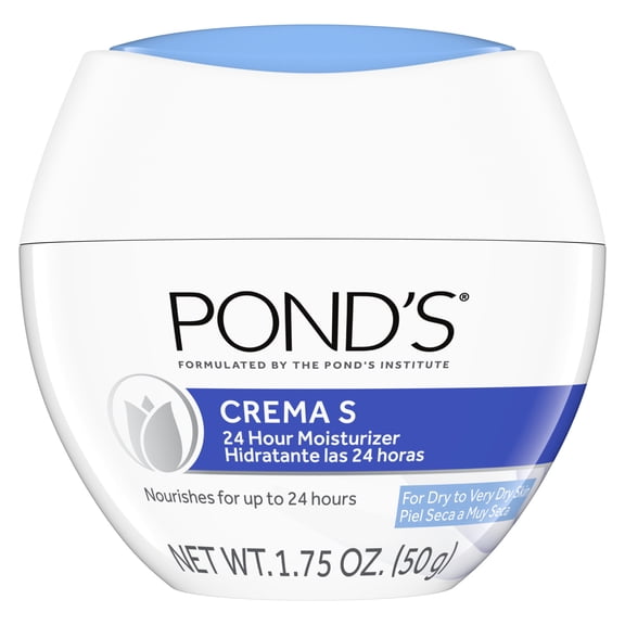 (3 pack) POND’S Crema S, Moisturizing Face Cream for Dry to Very Dry Skin – 1.75 oz