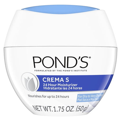 (3 pack) POND’S Crema S, Moisturizing Face Cream for Dry to Very Dry Skin – 1.75 oz