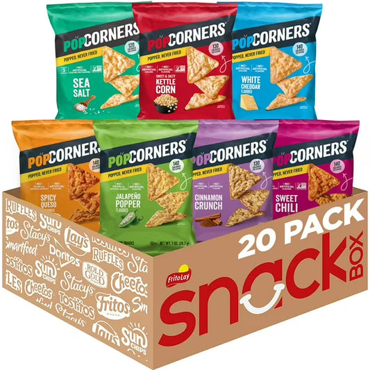 PopCorners No Artificial Colors or Flavors popped corn chips, 1 oz Bags, 20 Count
