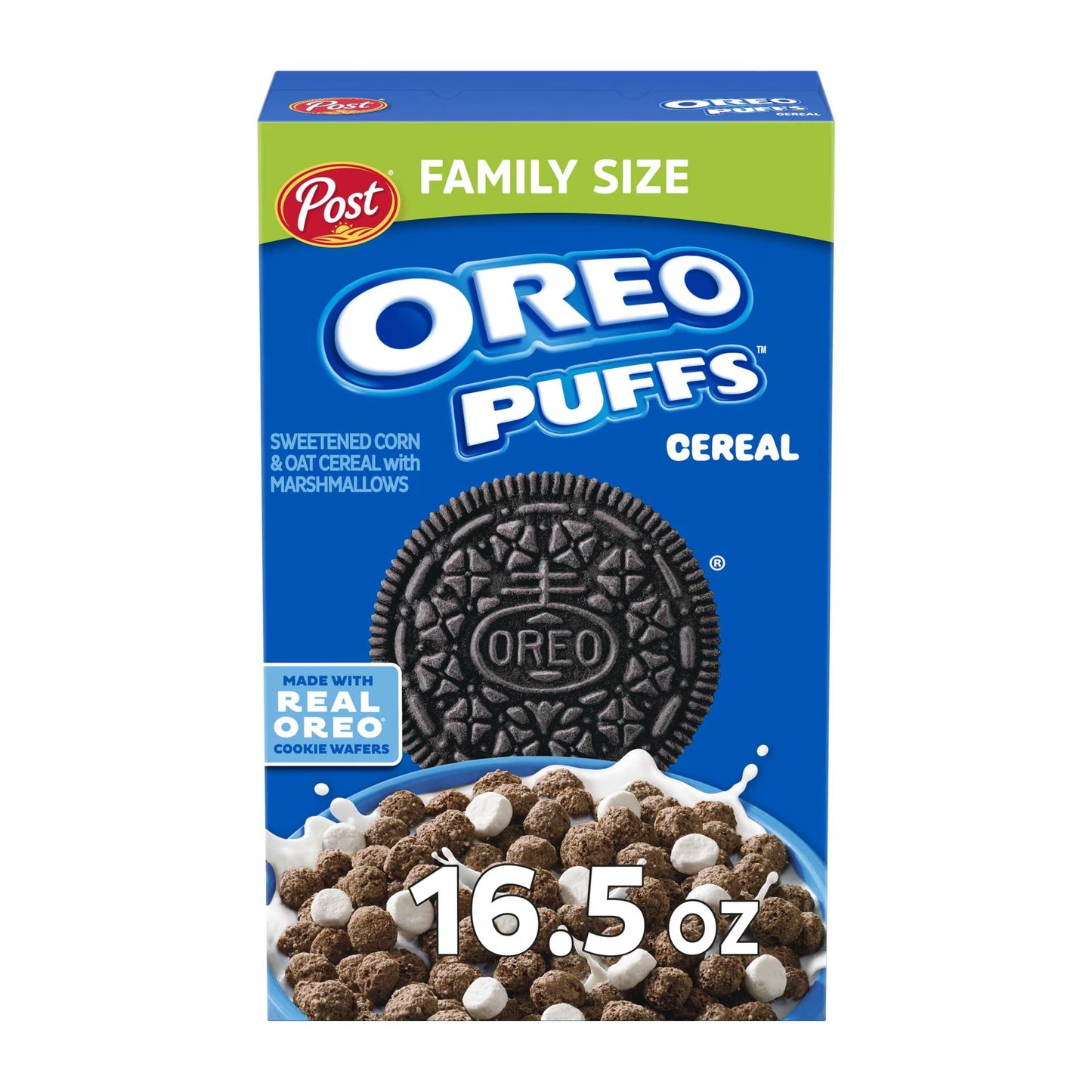 Post OREO PUFFS Cereal, Crunchy 16.5 oz box