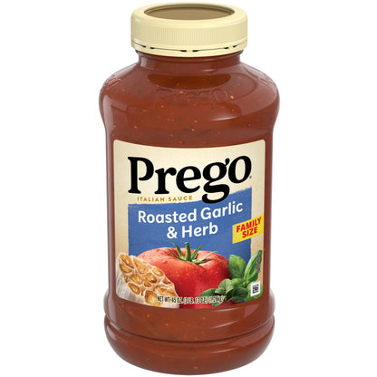 (6 pack) Prego Roasted Garlic and Herb Pasta Sauce, 45 oz Jar