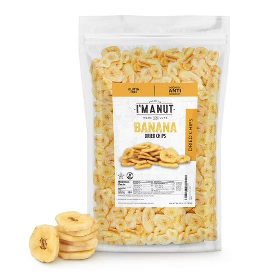 Premium Dried Banana Chips 32oz, Non-GMO, Batch Tested, Gluten & Peanut Free Ethically Sourced Dried Fruit, Kosher