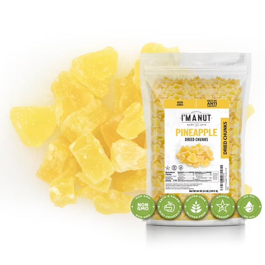 Premium Dried Pineapple 64 oz – Dried Fruit, Non-GMO, Gluten & Peanut Free, Guilt-Free Snack, Kosher
