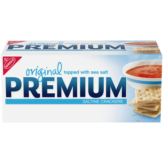 (3 pack) Premium Original Saltine Crackers, Lunch Snacks, 16 oz