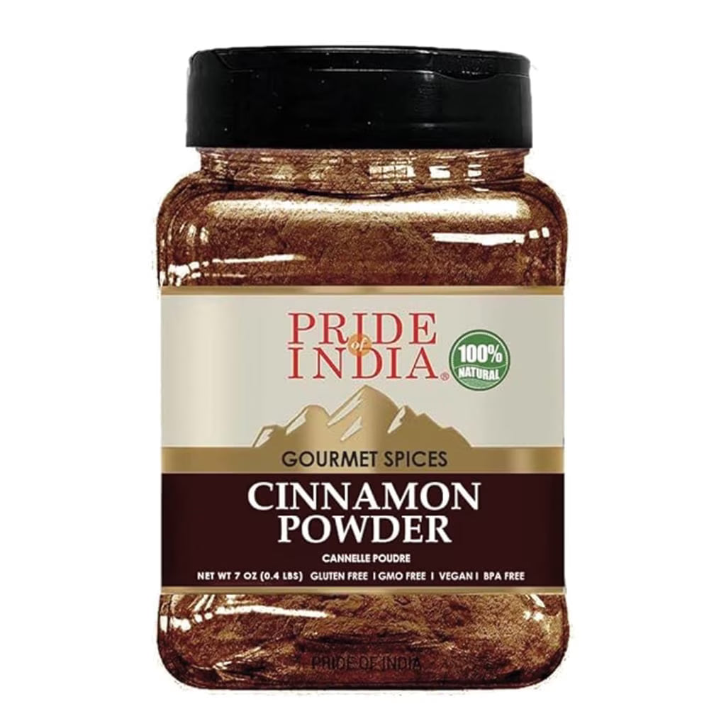 Pride of India – Natural Cinnamon Ground – Pure & Fresh – Gourmet Spice – Perfect for sweet & savory dishes – Easy to Use – Good for Restaurant Use - 7 oz. Medium Dual Sifter Bottle