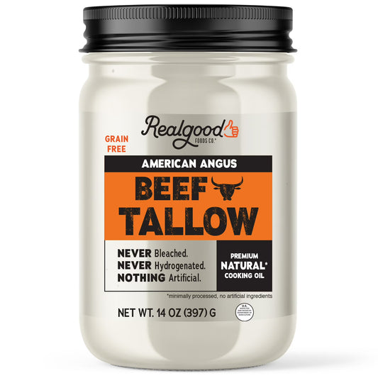 Real Good Foods Co. American Angus Beef Tallow Oil, 14oz Glass Jar