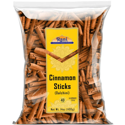 Rani Cinnamon Sticks 14oz (400g) - 72-88 Sticks - Strong Aroma, Perfect for Baking, Cooking & Beverages | 3+ Inches Length - Cassia Saigon Cinnamon from Vietnam | Kosher