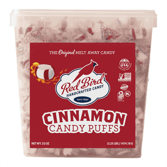 Red Bird Cinnamon Mints Individually Wrapped Candy, Allergen-Free, 52 oz Tub