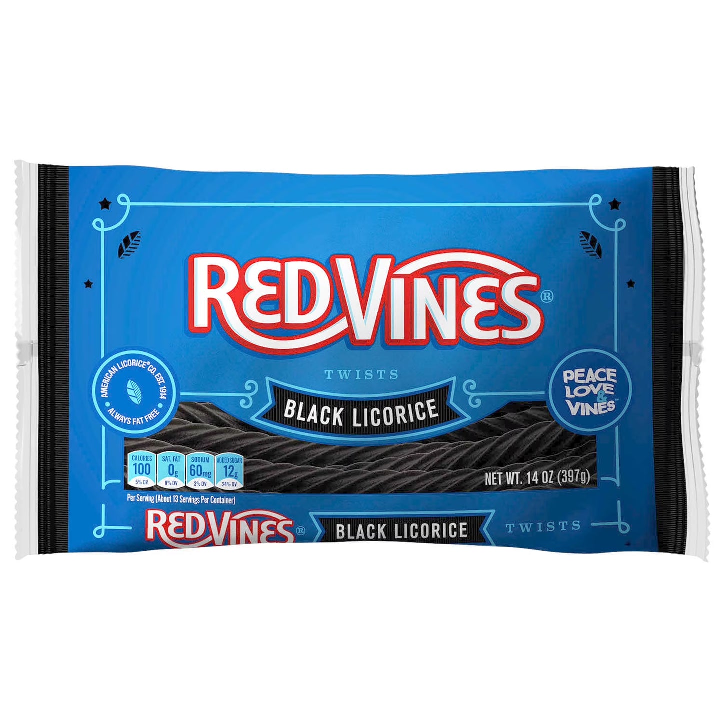 Red Vines Twists Black Licorice Candy, 14oz