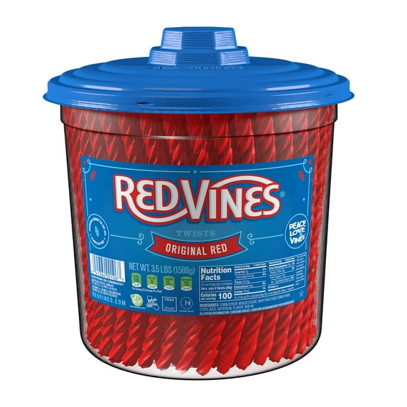 Red Vines Twists Original Red Candy, 3.5lbs Party Size Jar
