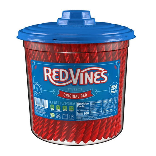 Red Vines Twists Original Red Candy, 3.5lbs Party Size Jar