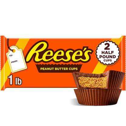 Reese's Milk Chocolate Peanut Butter Cups Candy, Pack 8 oz, 2 Pieces