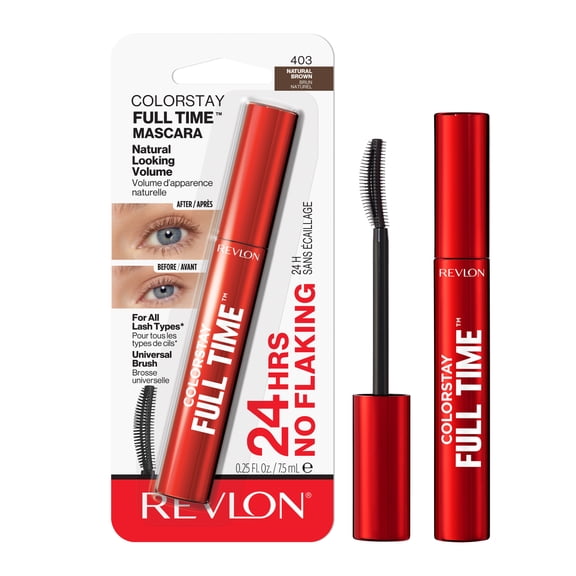Revlon ColorStay Full Time Mascara, Buildable Volume, 403 Natural Brown, 0.25 fl oz