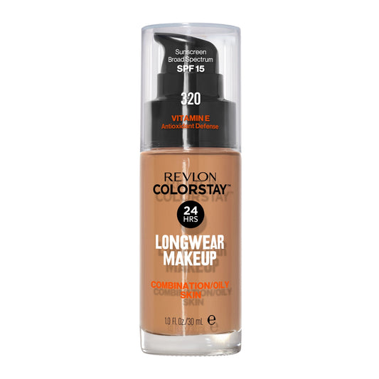 Revlon ColorStay Liquid Foundation Makeup, Matte Finish, Combination/Oily Skin, SPF 15, 320 True Beige, 1 fl oz