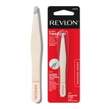 Revlon Designer Series Slanted Tip Tweezer, Stainless Steel, Neutral Glam, 1 Count