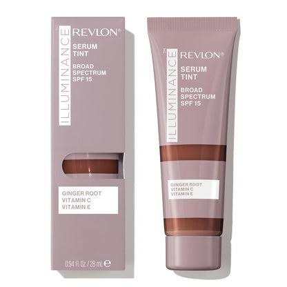Revlon Illuminance Serum Tint, Liquid Foundation, Light Buildable Coverage, 605 Rich Mahogany, 0.94 fl oz