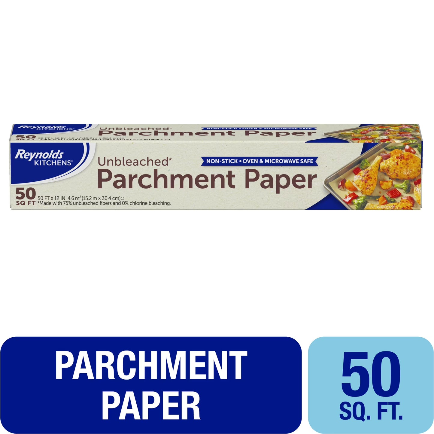 Reynolds Kitchens Unbleached Parchment Paper Roll, 50 feet x 12 inches, 50 Total Sq. ft.