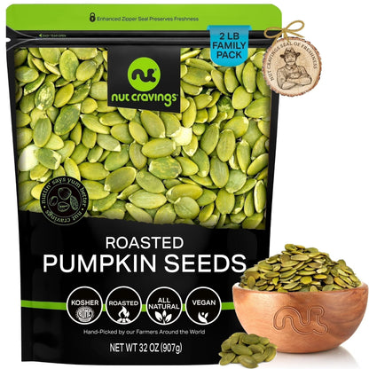 Nut Cravings Roasted & Unsalted Pumpkin Seeds, Pepitas, No Shell (48oz - 3 lbs)