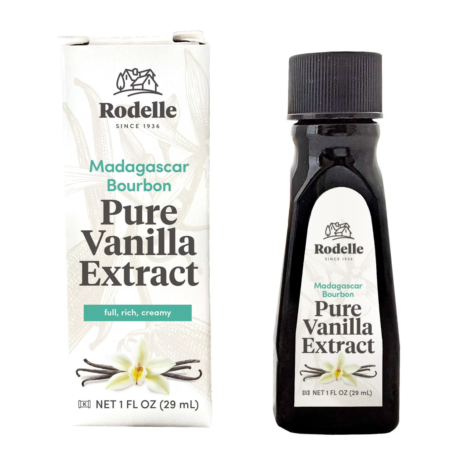 Rodelle Madagascar Pure Vanilla Extract, 1 fluid ounce, liquid