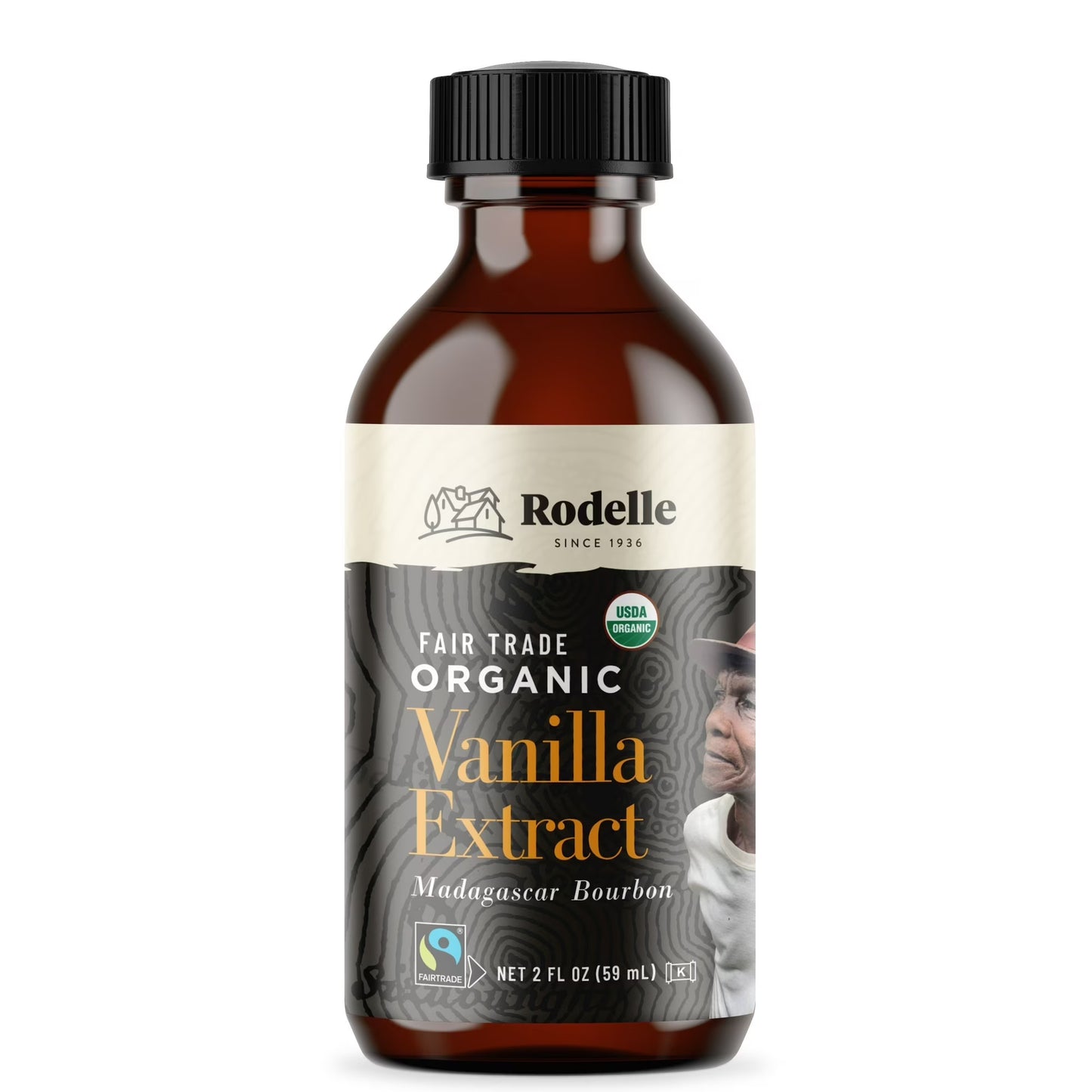 Rodelle Organic Fairtrade Madagascar Bourbon Vanilla Extract, 2oz