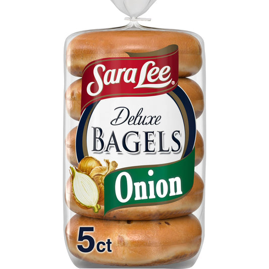 Sara Lee Deluxe Everything Bagels, 5 count, Kosher Savory Bagels, 15 oz Bag