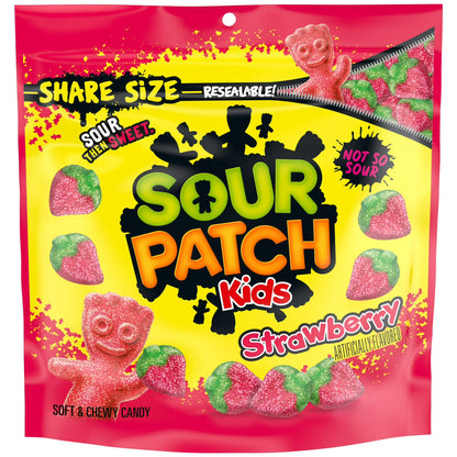 SOUR PATCH KIDS Strawberry Soft & Chewy Gummy Candy, Share Size, 12 oz