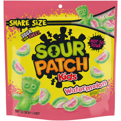 SOUR PATCH KIDS Watermelon Soft & Chewy Gummy Candy, Share Size, 12 oz