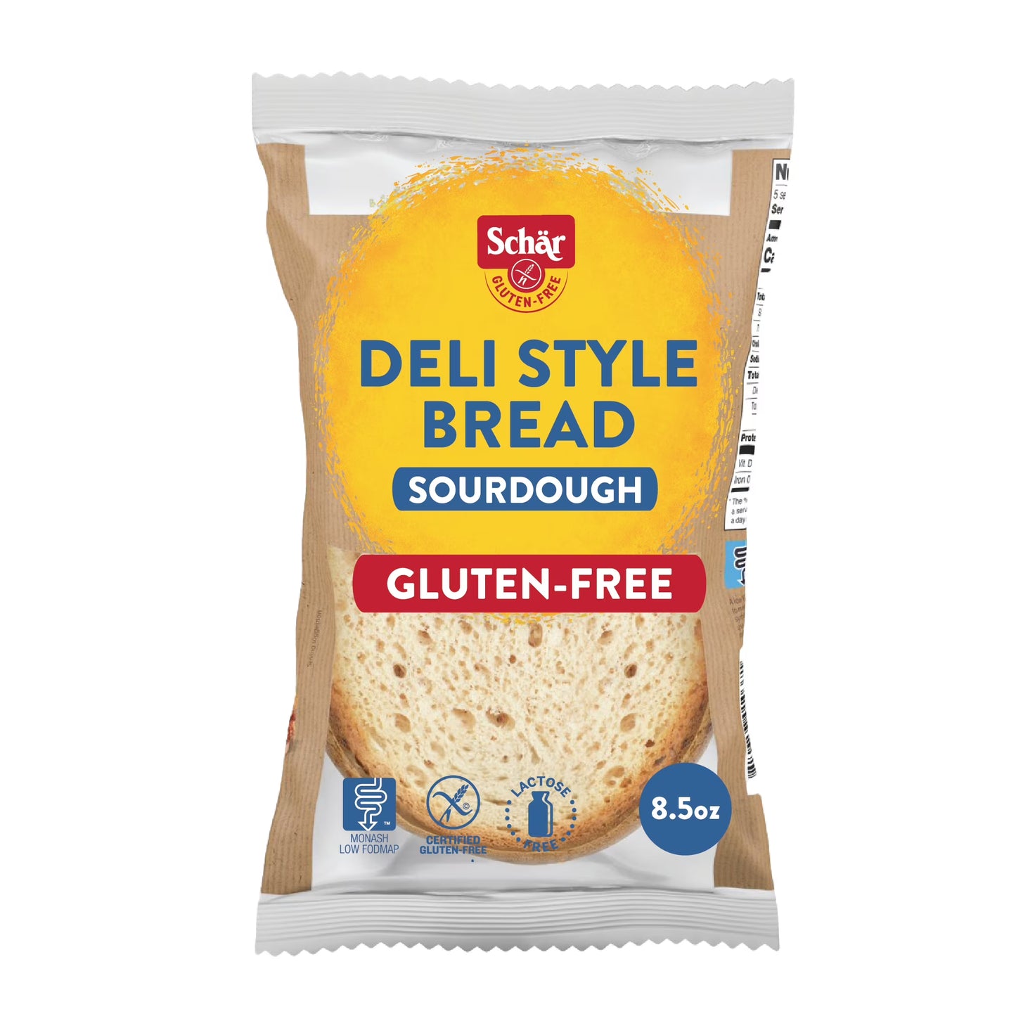 Schar Gluten Free Deli Style Sourdough Bread, Regular, Shelf-Stable, 8.5 oz