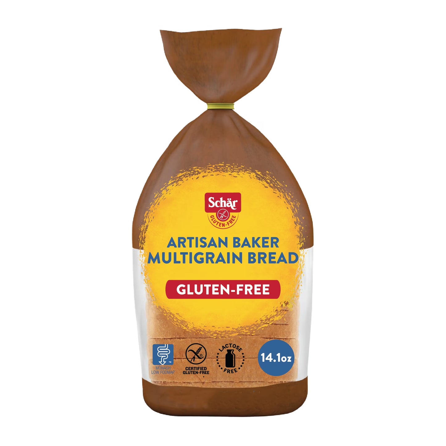 Schar Gluten Free Artisan Baker Multigrain Sourdough Bread Loaf, Regular, Shelf-Stable, 14.1 oz