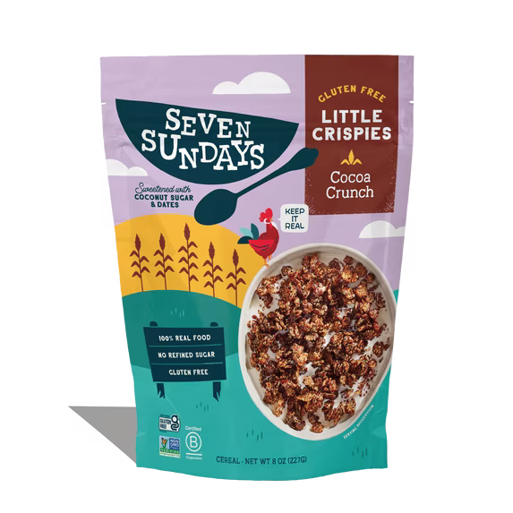 Seven Sundays Little Crispies Cocoa Crunch Breakfast Cereal, Gluten-Free, Crisp Texture, 8 oz