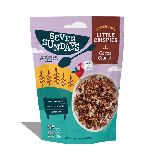Seven Sundays Little Crispies Cocoa Crunch Breakfast Cereal, Gluten-Free, Crisp Texture, 8 oz