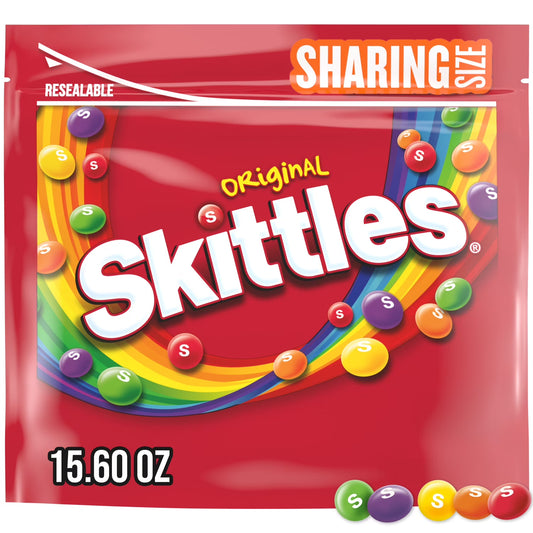 Skittles Wild Berry Chewy Candy, Sharing Size Fruity Candy, 15.6 oz Resealable Bag