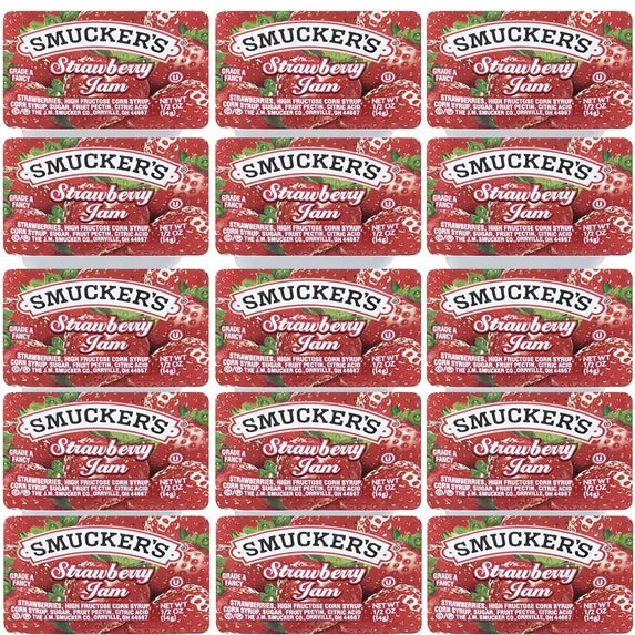 Smucker's Strawberry Jelly, 30 Count, 1/2 oz Cups – Back to School, Lunchbox Snacks, Kids Favorite, Single-Serve, Portion Control, Breakfast, Shelf-Stable, No Refrigeration