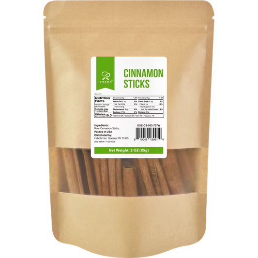 Soeos Cinnamon Sticks, 3 oz (85g), Small Kraft Bag