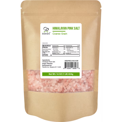Soeos Himalayan Pink Salt, Coarse Grain, 453.59 Grams