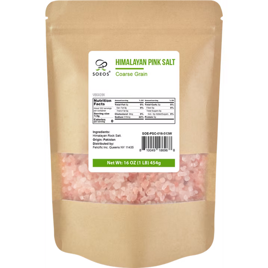 Soeos Himalayan Pink Salt, Coarse Grain, 453.59 Grams