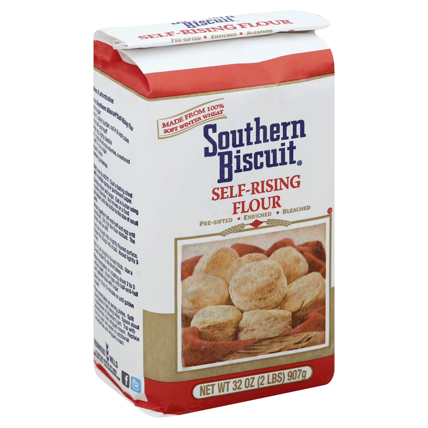 Southern Biscuit Self-Rising Flour, 32 oz, Pre-Sifted Enriched Soft Winter Wheat Flour with Leavening