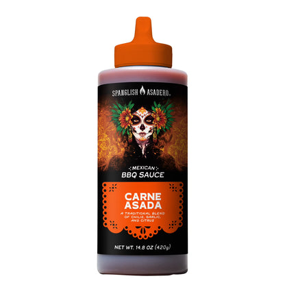 Spanglish Asadero Carne Asada BBQ Sauce for Beef, Pork, and Chicken, 14.8 oz Bottle