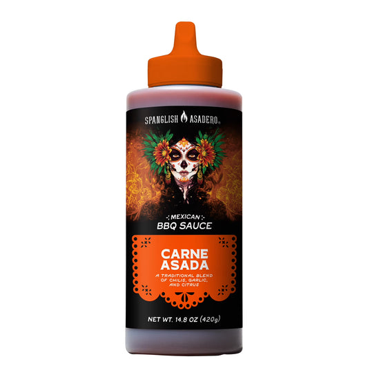 Spanglish Asadero Carne Asada BBQ Sauce for Beef, Pork, and Chicken, 14.8 oz Bottle