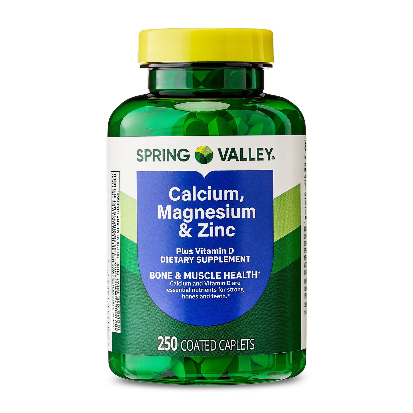 Spring Valley Calcium, Magnesium & Zinc Plus Vitamin D3 Coated Caplets, 250 Count