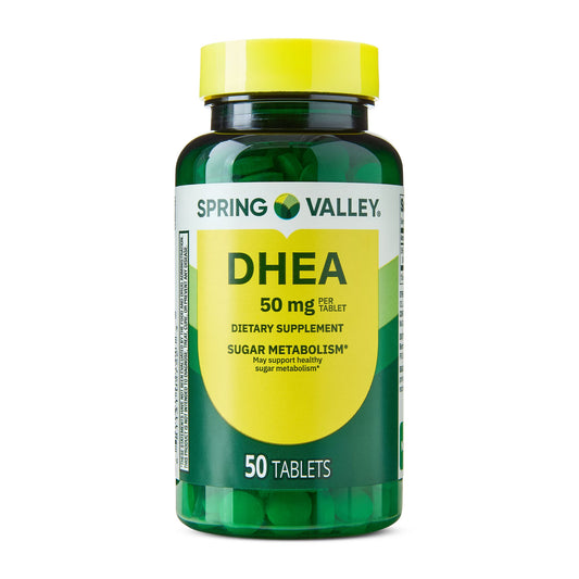 (2 pack) Spring Valley DHEA 50mg Tablets, Dietary Supplement, 50 Count