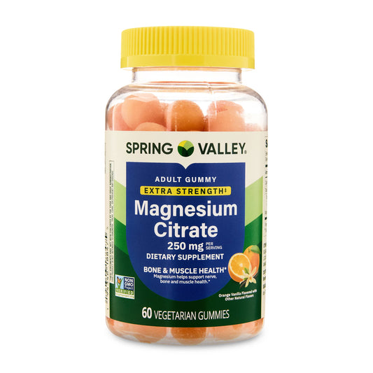 (3 pack) Spring Valley Extra Strength Magnesium Bone and Muscle Health Support Gummies, 250mg, 60 Count