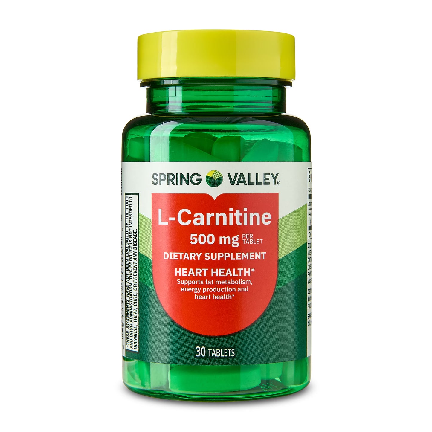 Spring Valley L Carnitine Amino Acid Dietary Supplement Tablets for Heart Health, 500 mg, 30 Count