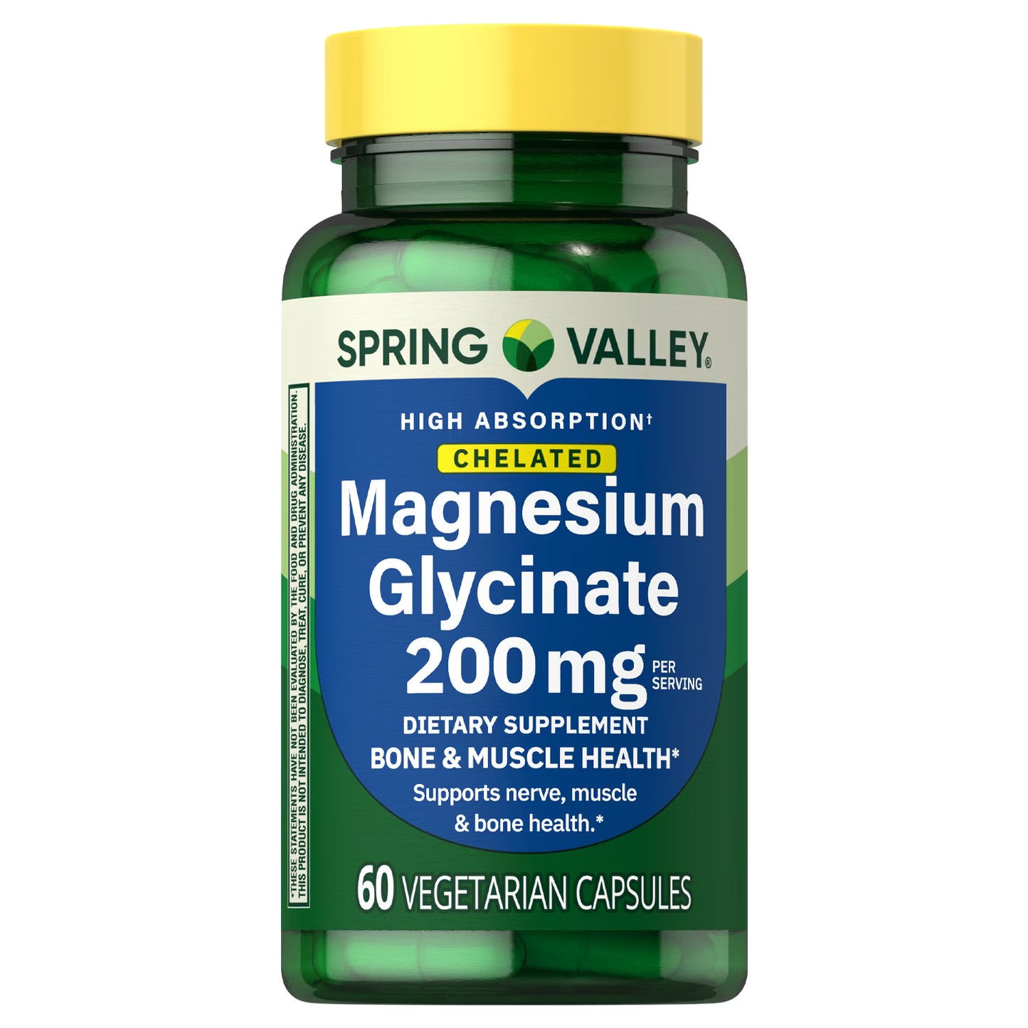 Spring Valley Magnesium Glycinate 200 mg Capsules, Supports Bone & Joint Health