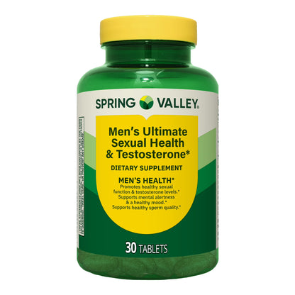 Spring Valley Men's Ultimate Sexual Health & Testosterone for Men's Health Tablets, 30 Count