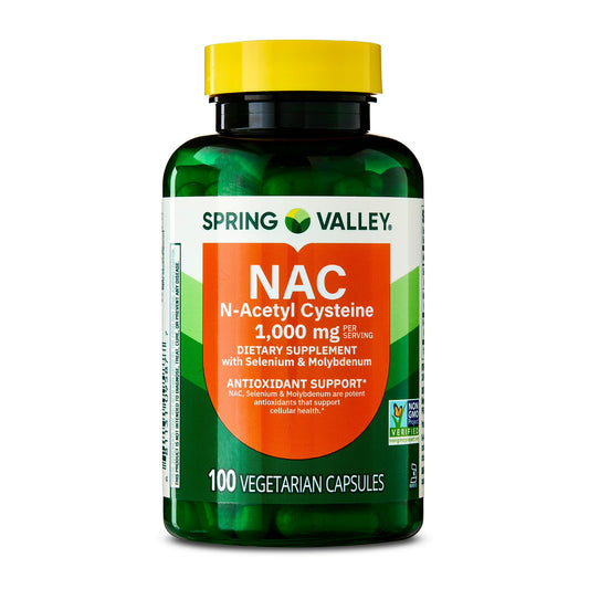 Spring Valley NAC, 1,000 mg Vegetarian Capsules, Immune Support Dietary Supplement, 100 Count