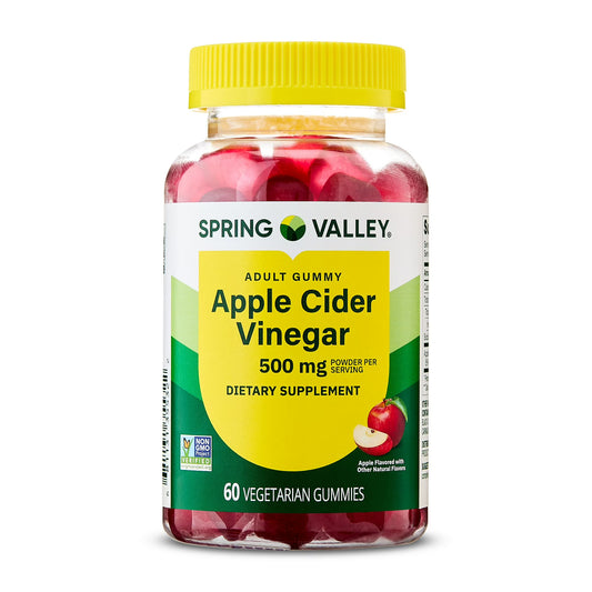 (3 pack) Spring Valley Non GMO Dietary Supplement Gummies, Apple Cider Vinegar, 500 mg, 60 Count